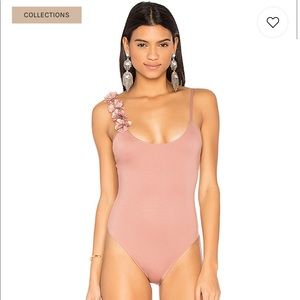 LPA Bodysuit with Floral Appliqués